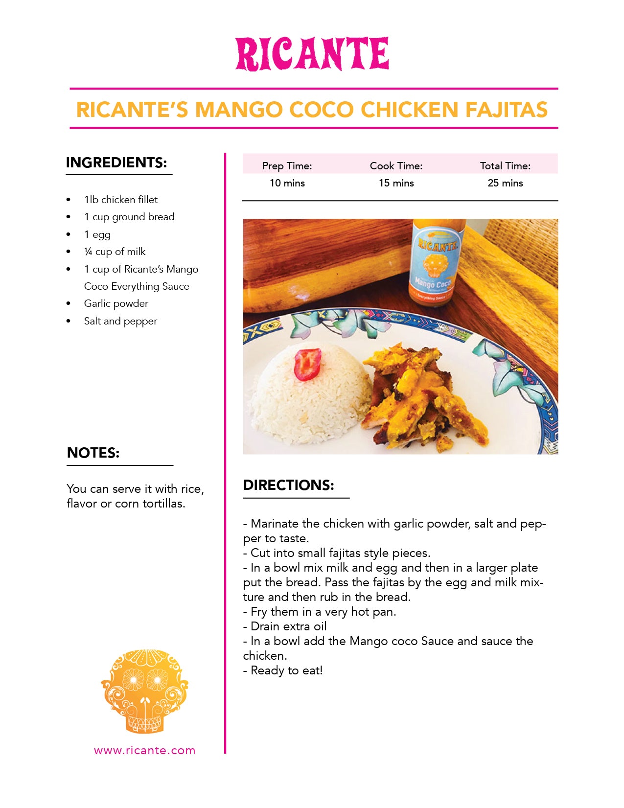 Mango Coco Chicken Fajitas